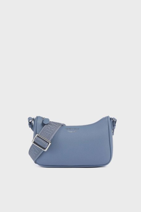 Emporio Armani Logolu Çıkarılabilir Askılı Bayan Çanta EW000539 AF12036 M8128 MAVİ - Emporio Armani