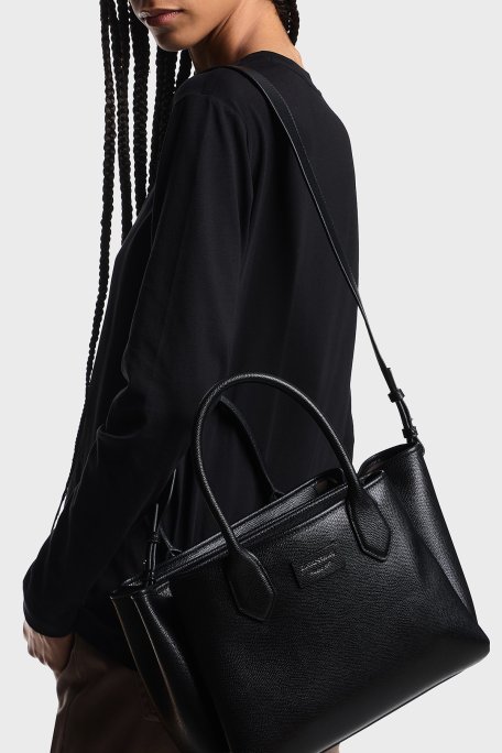 Emporio Armani Logolu Çıkarılabilir Askılı Kadın Çanta EW00232 9AF17799 MC149 SİYAH - Emporio Armani (1)