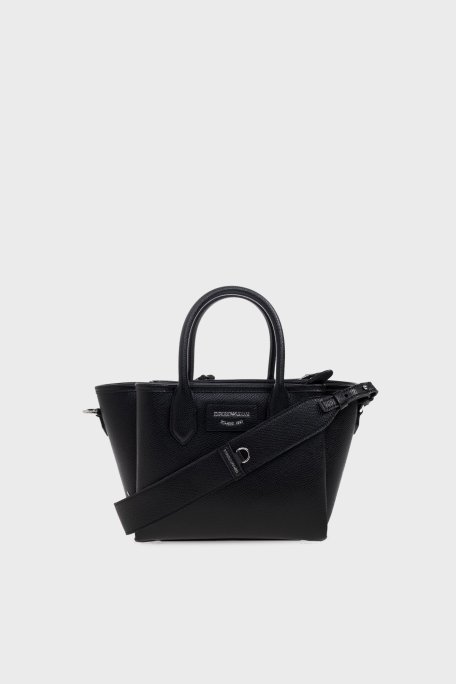 Emporio Armani Logolu Çıkarılabilir Askılı Bayan Çanta EW002328 AF17799 MC149 SİYAH - Emporio Armani