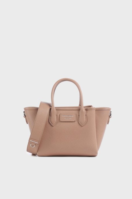 Emporio Armani Logolu Çıkarılabilir Askılı Küçük Kadın Çanta EW002328 AF17799 M1188 PUDRA - Emporio Armani