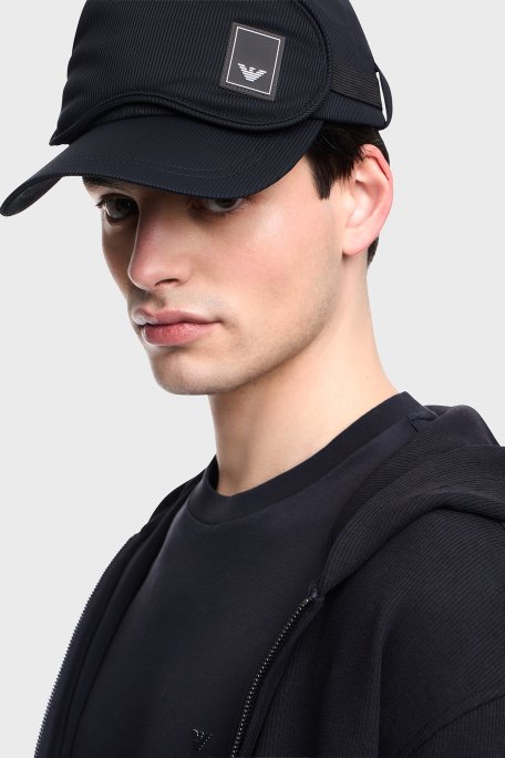 Emporio Armani Logolu Çıkarılabilir Maske Detaylı Erkek Şapka EM004940 AF22391 UB118 LACİVERT - Emporio Armani (1)