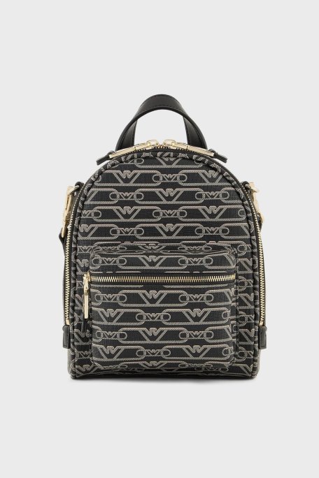 Emporio Armani Logolu Çıkarılabilir Omuz Askılı Bayan Çanta EW000358 AF11951 FC033 SİYAH-EKRU - Emporio Armani