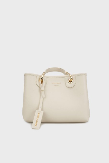 Emporio Armani Logolu Çıkarılabilir Omuz Askılı Bayan Çanta EW000361 AF12036 M1051 KREM - Emporio Armani