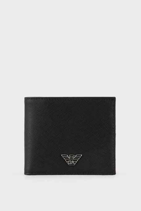 Emporio Armani Logolu Deri Erkek Cüzdan Y4R168 Y138E 81072 SİYAH - Emporio Armani