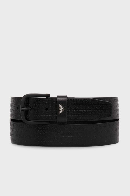 Emporio Armani Logolu Deri Erkek Kemer Y4S524 YQ98K 80001 SİYAH - Emporio Armani