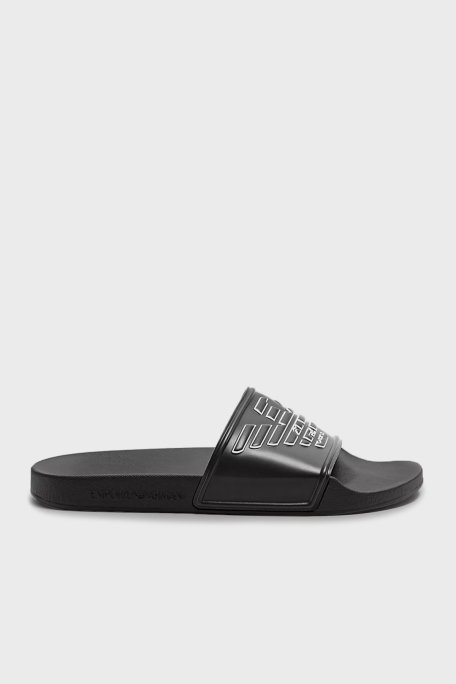 Emporio Armani Logolu Erkek Terlik S XVPS01 XN129 00002 SİYAH - Emporio Armani
