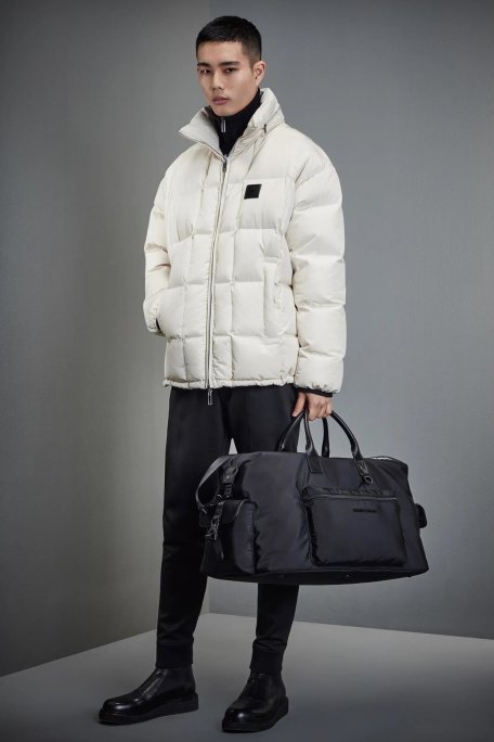 Emporio Armani Su ve Rüzgar Geçirmez Regular Fit Gizli Kapüşonlu Erkek Mont 6L1BS4 1NNLZ 0101 BEYAZ - Emporio Armani