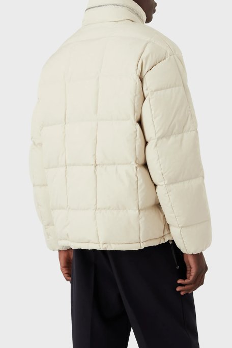 Emporio Armani Su ve Rüzgar Geçirmez Regular Fit Gizli Kapüşonlu Erkek Mont 6L1BS4 1NNLZ 0101 BEYAZ - Emporio Armani (1)