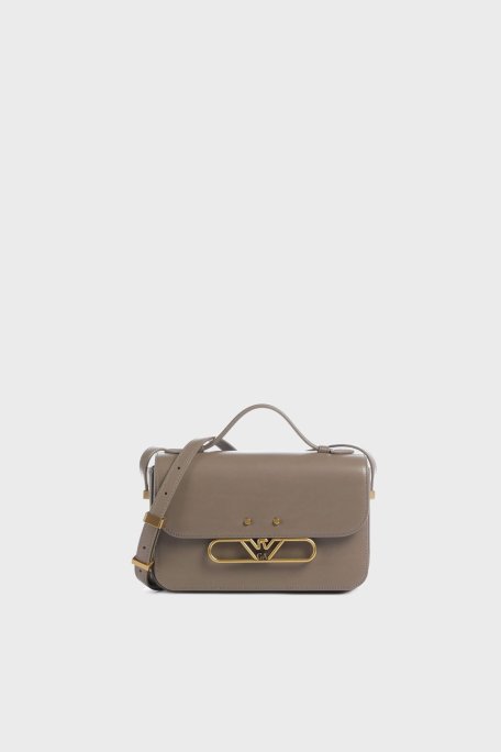 Emporio Armani Logolu Hakiki Deri Ayarlanabilir Askılı Bayan Çanta EW001484 AF14786 U6192 BEJ - Emporio Armani