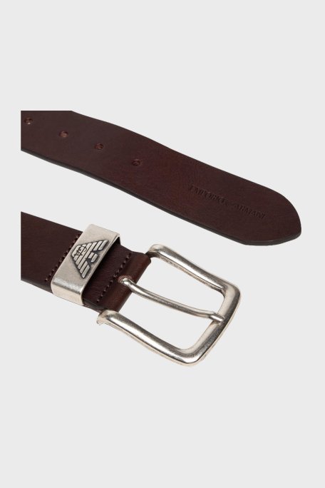 Emporio Armani Logolu Hakiki Deri Erkek Kemer Y4S201 YDD6G 80005 KAHVE - Emporio Armani (1)