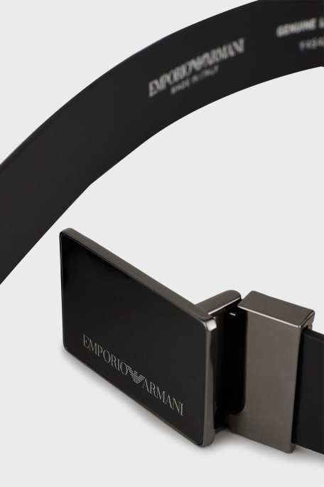 Emporio Armani Logolu Hakiki Deri Erkek Kemer Y4S427 YTU7J 84372 SİYAH - Emporio Armani (1)