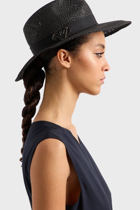 Emporio Armani Logolu Hasır Bayan Şapka 637351 4R509 00020 SİYAH - Emporio Armani (1)