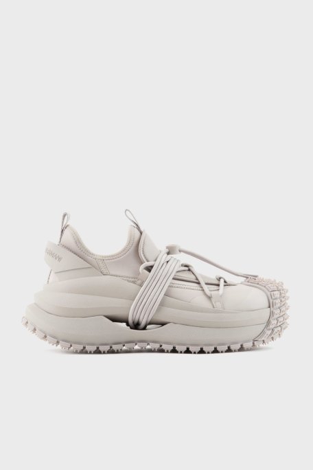 Emporio Armani Logolu Kalın Tabanlı Sneaker Erkek Ayakkabı X4X653 XR083 00930 GRİ - Emporio Armani