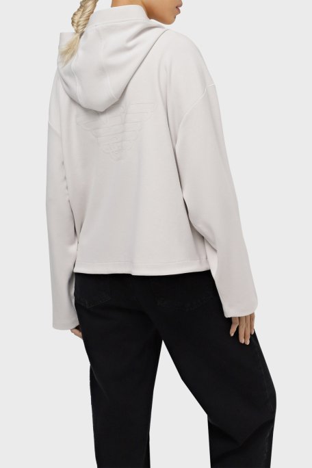 Emporio Armani Logolu Kapüşonlu Fermuarlı Relaxed Fit Kadın Ceket 6R2B7C 2JRKZ 0103 TAŞ - Emporio Armani (1)