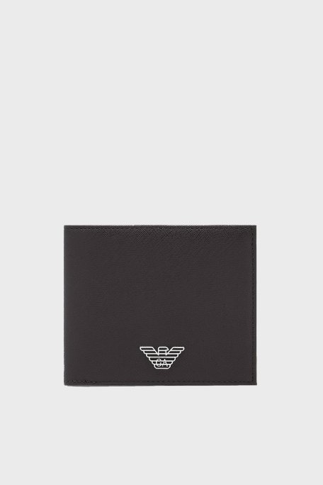 Emporio Armani Logolu Katlanabilir Erkek Cüzdan EM002521 AF13666 UB104 KAHVE - Emporio Armani