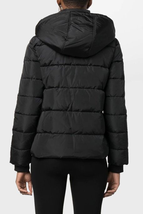 Emporio Armani Logolu Loose Fit Çıkarılabilir Kapüşonlu Cepli Bayan Mont 6L2B86 2NGAZ 0999 SİYAH - Emporio Armani (1)