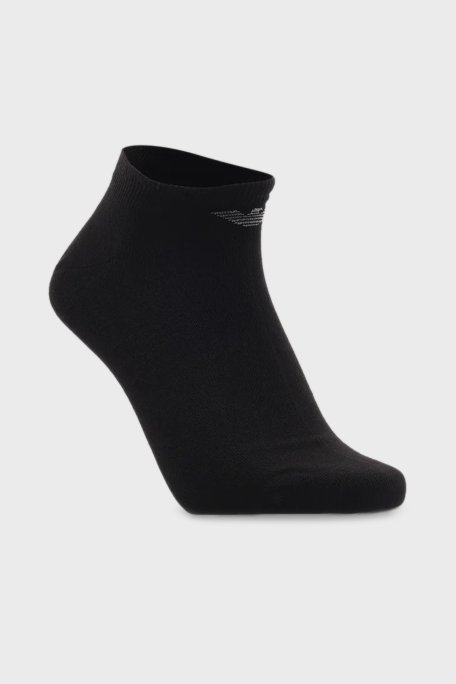Emporio Armani Logolu Pamuklu 3 Pack Erkek Çorap EM000550 AF14446 MC061 SİYAH - Emporio Armani (1)