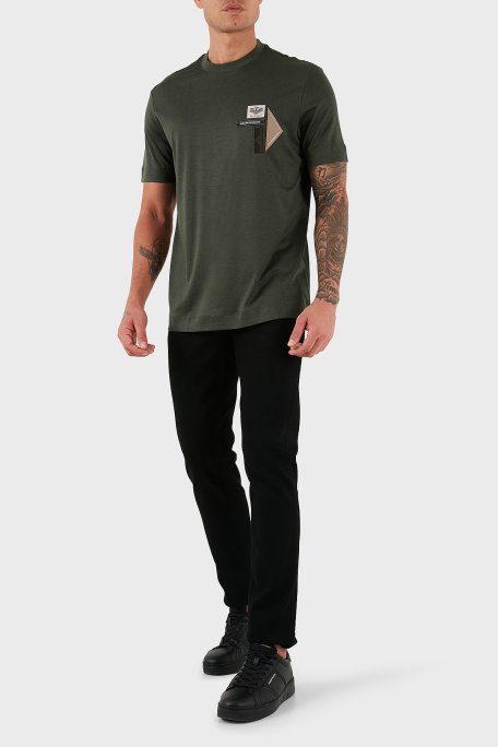 Emporio Armani Logolu Pamuklu Regular Fit Bisiklet Yaka Erkek T Shirt EM002959 AF18312 U8120 HAKİ - Emporio Armani (1)