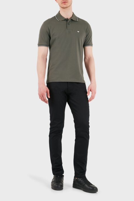 Emporio Armani Logolu Pamuklu Regular Fit Düğmeli Erkek Polo EM004606 AF23090 U8143 HAKİ - Emporio Armani (1)