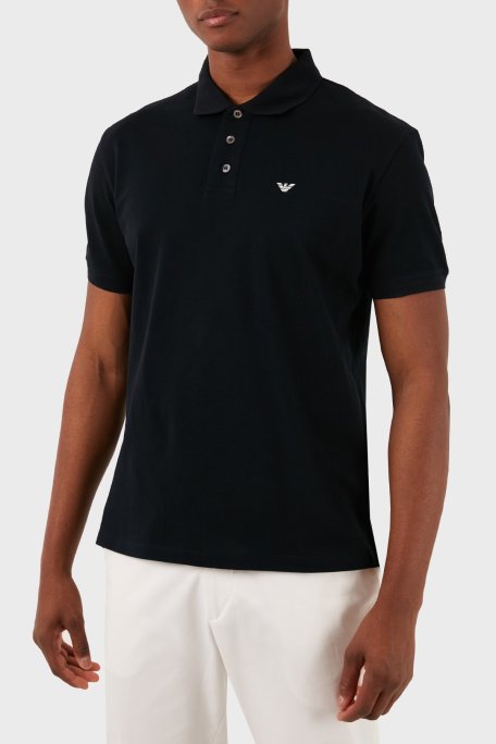 Emporio Armani Logolu Pamuklu Regular Fit Erkek Polo Yaka T Shirt 8N1FQ2 1JTKZ 0920 LACİVERT - Emporio Armani