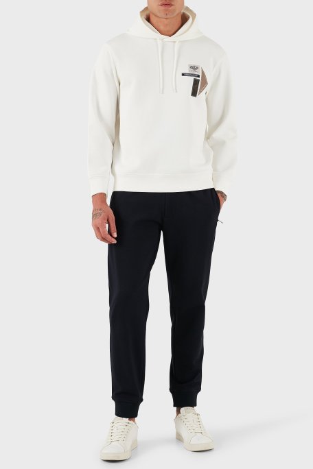 Emporio Armani Logolu Pamuklu Regular Fit Kapüşonlu Erkek Sweat EM003587 AF10013 U0003 BEYAZ - Emporio Armani (1)