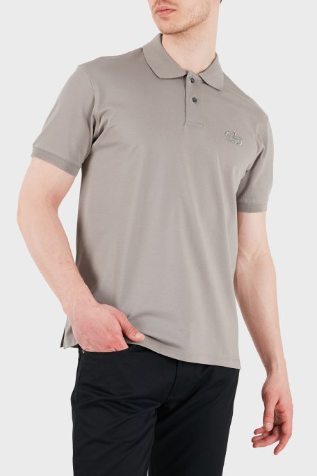 Emporio Armani Logolu Pamuklu Regular Fit Kısa Kollu Düğmeli Erkek Polo EM004579 AF13742 U8049 KAHVE - Emporio Armani