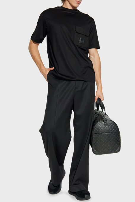 Emporio Armani Logolu Pamuklu Regular Fit Tek Göğüs Cepli Erkek T Shirt EM002978 AF10761 UC001 SİYAH - Emporio Armani (1)