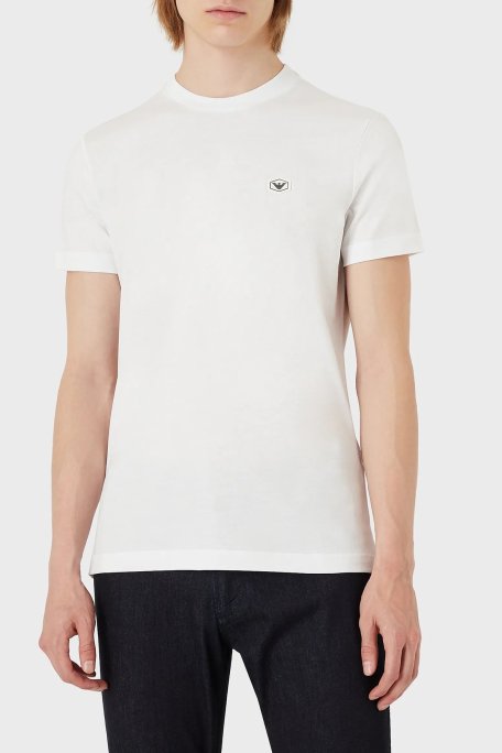 Emporio Armani Logolu Regular Fit Bisiklet Yaka % 100 Pamuk Erkek T Shirt 8N1TQ6 1JRGZ 0100 BEYAZ - Emporio Armani