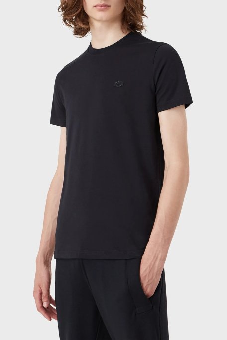 Emporio Armani Logolu Regular Fit Bisiklet Yaka % 100 Pamuk Erkek T Shirt 8N1TQ6 1JRGZ 0920 LACİVERT - Emporio Armani