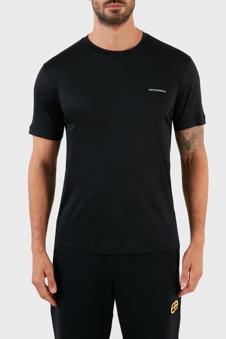 Emporio Armani Logolu Regular Fit Bisiklet Yaka Pamuklu Erkek T Shirt 8N1TD8 1JUVZ 0920 LACİVERT - Emporio Armani