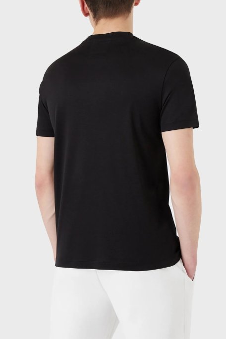 Emporio Armani Logolu Regular Fit Bisiklet Yaka Pamuklu Erkek T Shirt 8N1TD8 1JUVZ 0999 SİYAH - Emporio Armani (1)