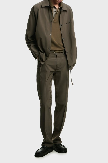 Emporio Armani Logolu Regular Fit Çıtçıt Düğmeli Klasik Yaka Erkek Mont EM004691 AF21368 U6200 HAKİ - Emporio Armani