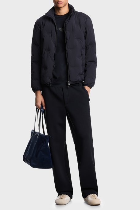 Emporio Armani Logolu Regular Fit Dik Yaka Erkek Mont EM003045 AF18232 UB118 LACİVERT - Emporio Armani (1)