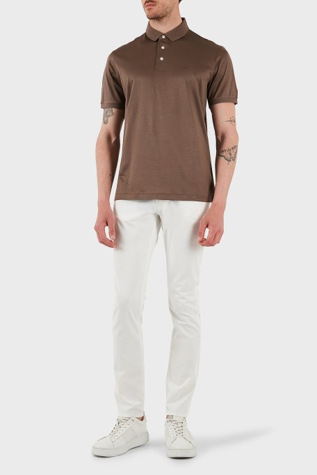 Emporio Armani Logolu Regular Fit Düğmeli Erkek Polo Yaka T Shirt 8N1F96 1JUVZ U6195 KAHVE - Emporio Armani (1)