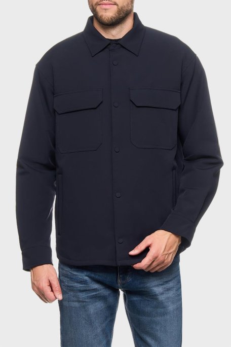 Emporio Armani Logolu Regular Fit Erkek Ceket 6D1CN0 1NUBZ 0920 LACİVERT - Emporio Armani