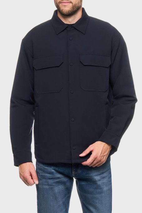 Emporio Armani Logolu Regular Fit Erkek Ceket 6D1CN0 1NUBZ 0920 LACİVERT - Emporio Armani