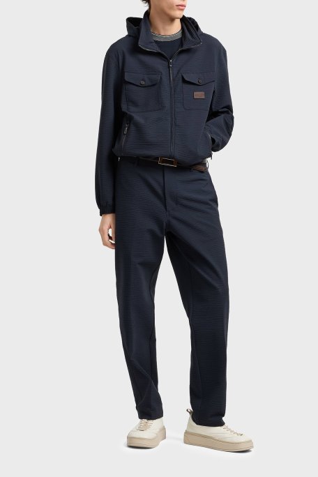 Emporio Armani Logolu Regular Fit Gizli Kapüşonlu Erkek Mont EM003405 AF18781 UB118 LACİVERT - Emporio Armani (1)