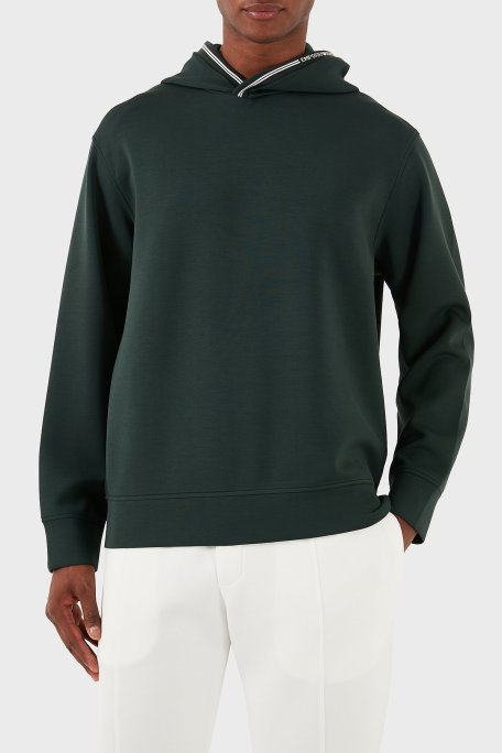 Emporio Armani Logolu Regular Fit Kapüşonlu Erkek Sweat 6D1M99 1JRRZ 0565 HAKİ - Emporio Armani