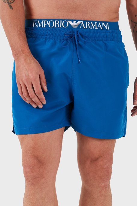 Emporio Armani Logolu Regular Fit Normal Bel Cepli Erkek Mayo Short EM000686 AF12329 UB057 SAKS - Emporio Armani