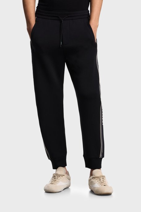 Emporio Armani Logolu Relaxed Fit Normal Bel Lastikli Paça Jogger Erkek Pantolon EM002914 AF10013 UC001 SİYAH - Emporio Armani