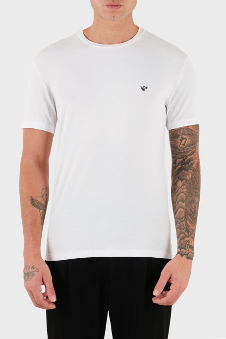 Emporio Armani Logolu Slim Fit Bisiklet Yaka 2 Pack Erkek T Shirt EM001849 AF14134 M0082 BEYAZ - Emporio Armani (1)