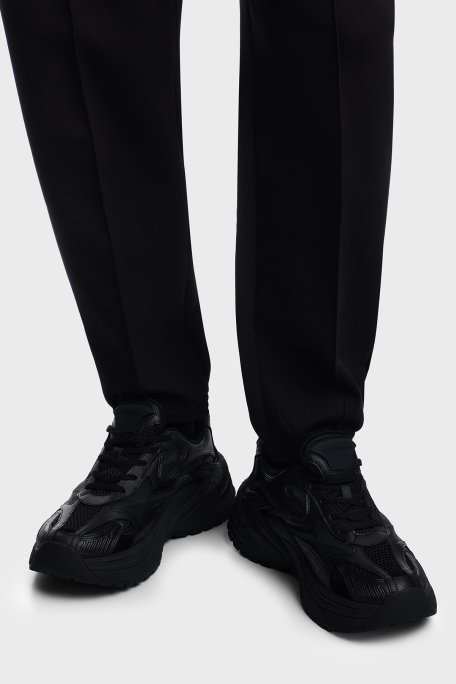 Emporio Armani Logolu Sneaker Erkek Ayakkabı EM004829 AF23185 MC419 SİYAH - Emporio Armani (1)