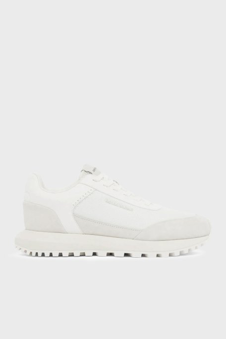 Emporio Armani Logolu Sneaker Erkek Ayakkabı EM004839 AF24321 M0360 BEYAZ - Emporio Armani