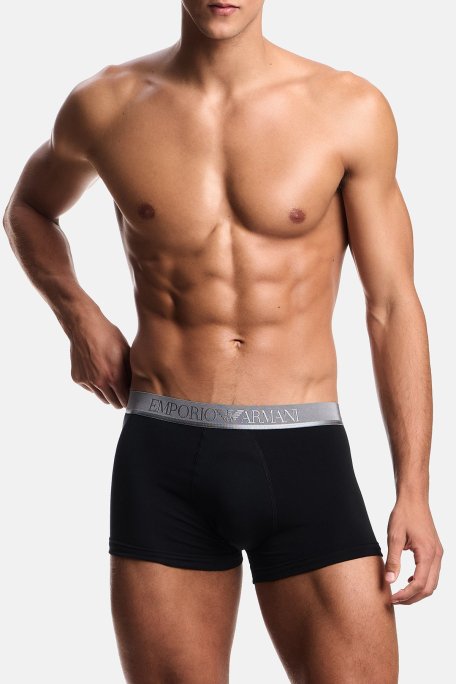 Emporio Armani Logolu Streç Pamuklu 3 Pack Erkek Boxer EM000259 AF10780 MC406 SİYAH - Emporio Armani (1)