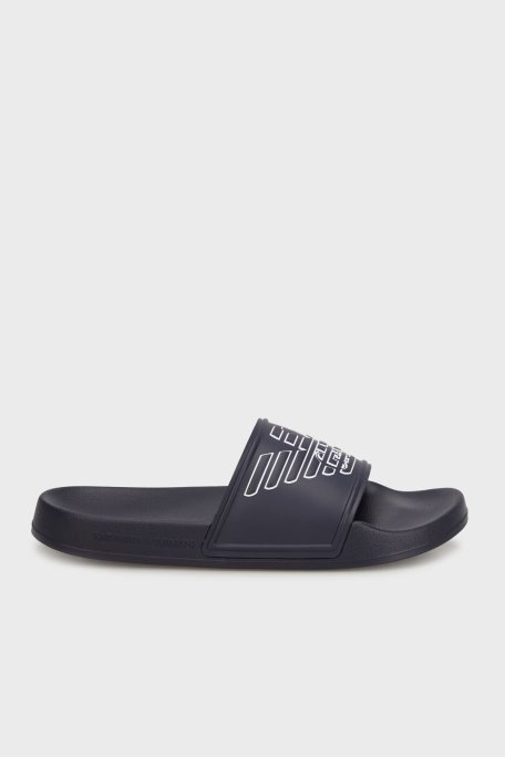 Emporio Armani Logolu Tek Bantlı Unisex Terlik XVPS11 XR273 K578 MAVİ-BEYAZ - Emporio Armani