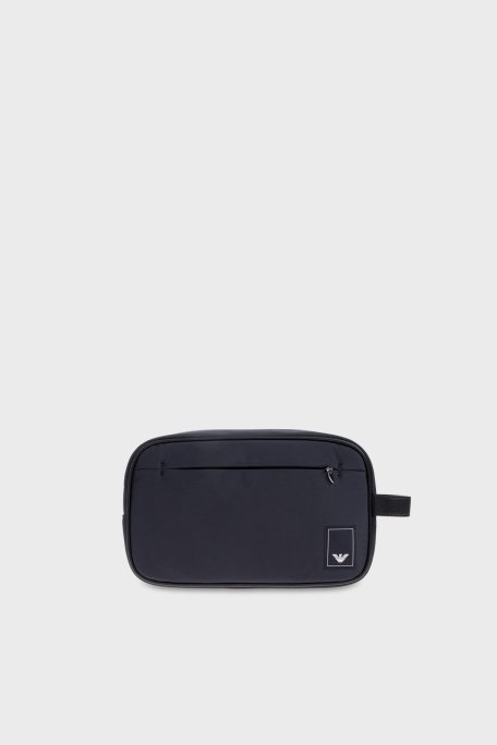 Emporio Armani Logolu Tek Saplı Erkek Çanta EM000090 AF19588 UB118 LACİVERT - Emporio Armani