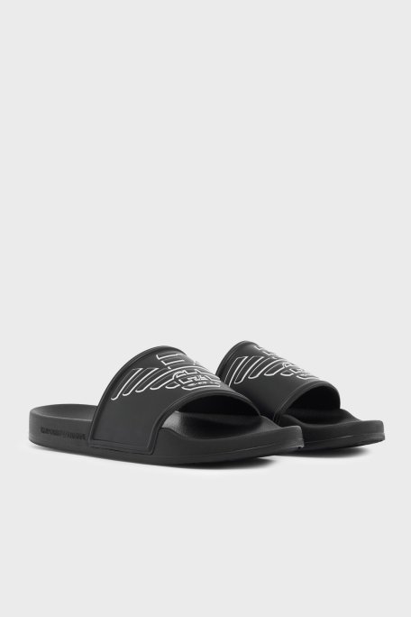 Emporio Armani Logolu Unisex Terlik EX000042 AF22189 MZ680 SİYAH - Emporio Armani (1)