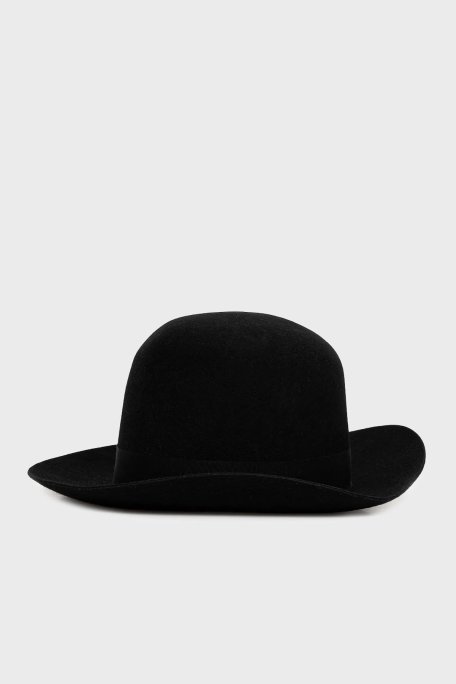 Emporio Armani Logolu Yünlü Kovboy Bayan Şapka EW003151 AF20030 UC001 SİYAH - Emporio Armani