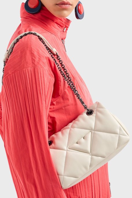 Emporio Armani Logolu Zincir Askılı Bayan Çanta Y3C041 YWJ8I 80011 BEYAZ - Emporio Armani (1)