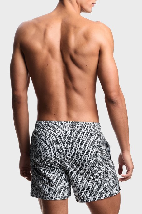 Emporio Armani Mayo Logo Baskılı Short Erkek Deniz Şortu EM000583 AF20439 F0026 LACİVERT BEYAZ - Emporio Armani (1)